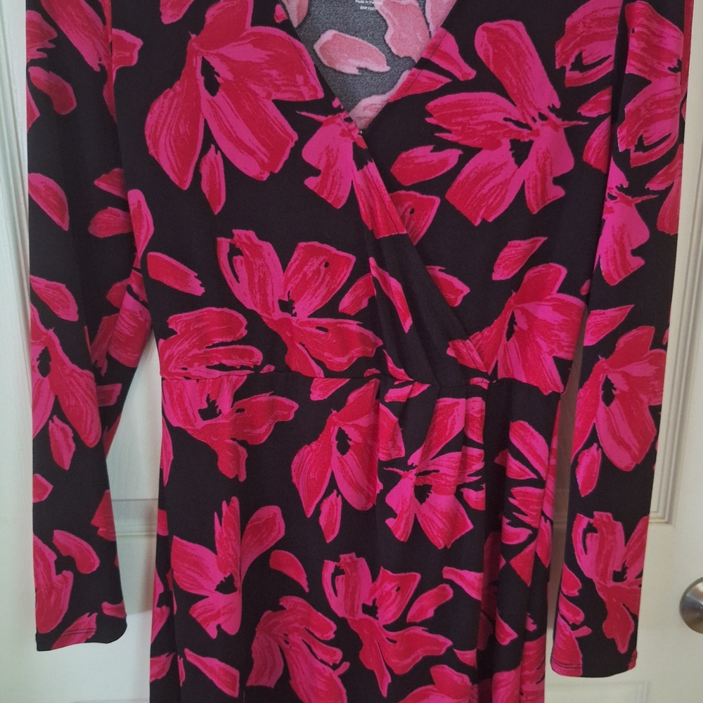 Nine West Black and Pink Floral Dress